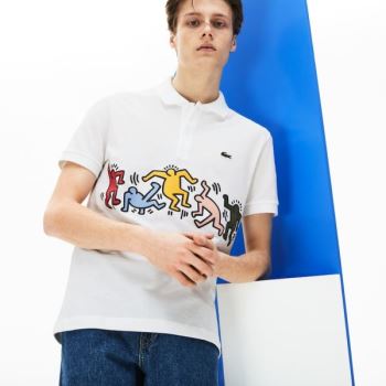 Lacoste Keith Haring Print Piqué Polo Pánské - Polo Bílé / Bílé | CZ-NGYxFY